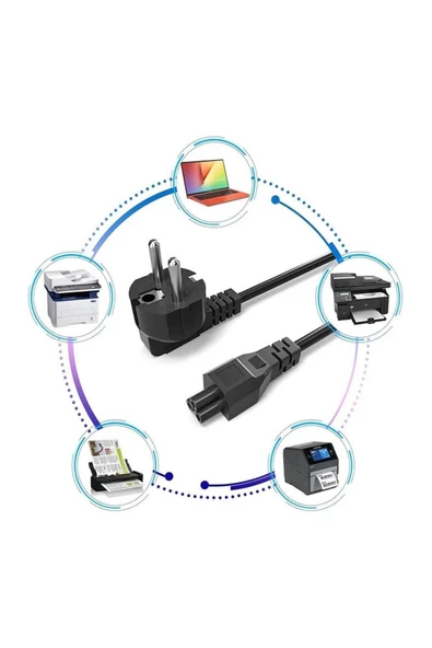 Zilevo Laptop Adaptör Yonca Power Elektrik Kablosu 3*1.5mm Bakır Kablo 1.8m - Resim 5