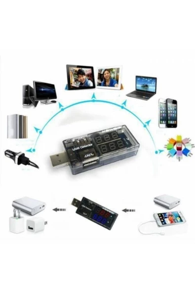 Afzelia Usb Voltmetre, Usb Ampermetre, Usb Akım Ölçer - Çift Usb Çıkışlı - 4