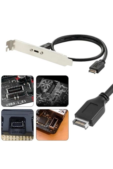 Zilevo Usb 3.1 Type E To Type C Type-e To Type-c 20 Pin Çevirici Kablo - Resim 4