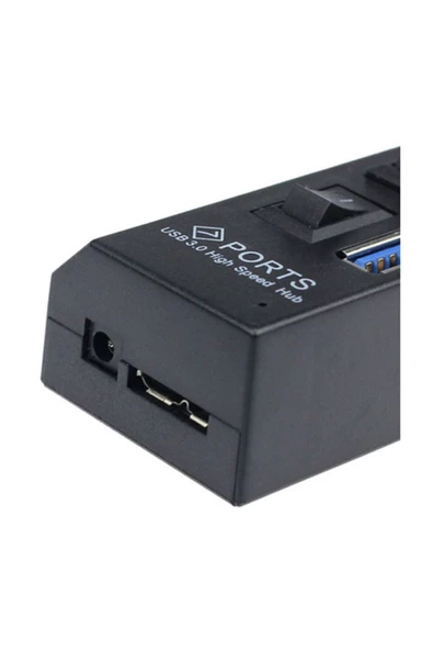 Kuvars Usb 3.0 Çoklayıcı Çoğaltıcı Hub 4 Port Adaptörlü On/off Anahtarlı - Resim 3