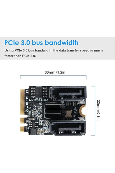 Alfais 4724 M.2 Key A+E to SATA3.0 Expansion WiFi Port Çevirici Çoklayıcı Adaptör - 4