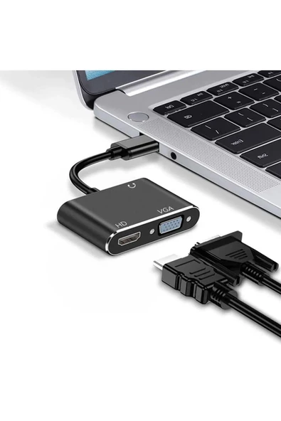 Zilevo Usb 3.0 To Hdmi Vga 3.5mm 1080P Monitör Genişletici Çevirici Dönüştürücü Adaptör - Resim 2