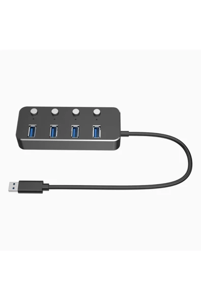 Zilevo Usb 3.0 4 Port Hub Switch Alüminyum Kasa 5Gbps Yüksek Hız