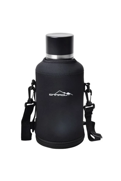 Campout Çift Katmanlı Termos Siyah 2000 Ml