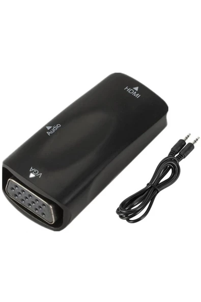 BASTORE Hdmi To Vga Monitör Ses Destekli Çevirici Dönüştürücü Adaptör Dişi Dişi Ses Kablosu - Resim 3