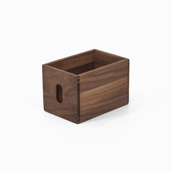 Woodsaka Sate Çekmeceli Mini Kutu & Aksesuar ve Kırtasiye Dolabı - Ceviz Ağacından - 4