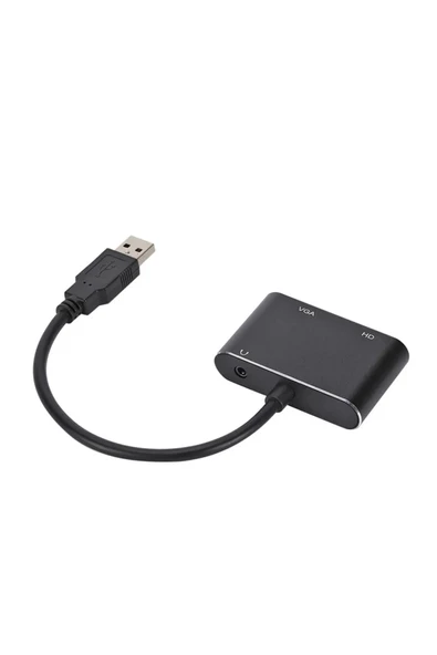 Zilevo Usb 3.0 To Hdmi Vga 3.5mm 1080P Monitör Genişletici Çevirici Dönüştürücü Adaptör - Resim 7