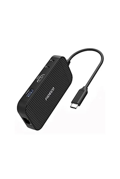 FİDECO Fıdeco Type C To 4k Hdmi - Usb 3.0 Hub, Gigabit Ethernet, Kart Okuyucu, Usb C, Mikrofon Kulaklık - 6