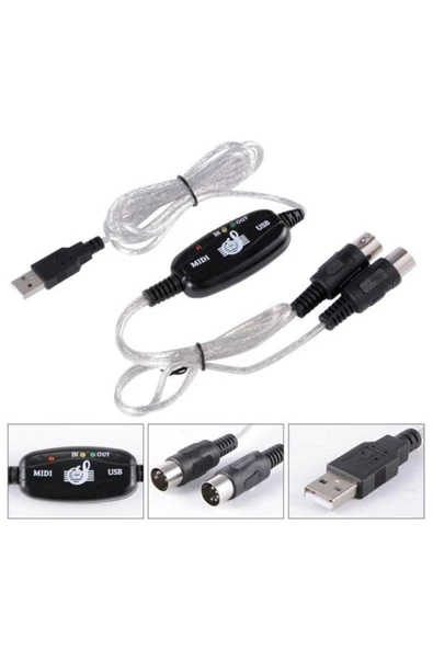 Zilevo Usb Midi Kablo Org Adaptör Keyboard Adapter 2m