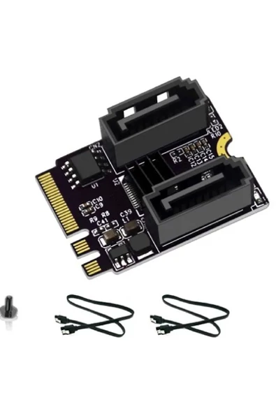 Alfais 4724 M.2 Key A+E to SATA3.0 Expansion WiFi Port Çevirici Çoklayıcı Adaptör