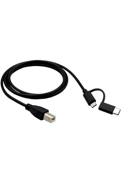Zilevo Type C + Micro Usb Yazıcı Printer Piyano Midi Bağlantı Kablosu - 3