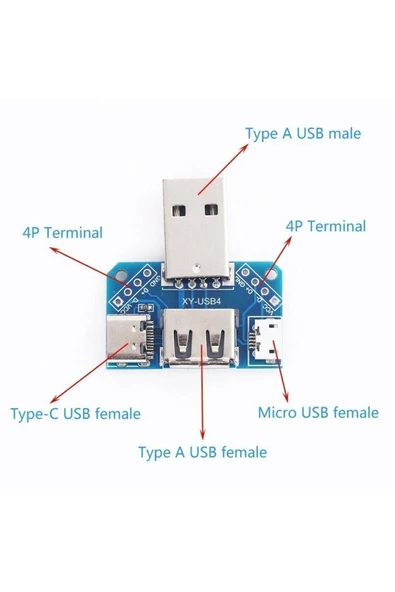 Zilevo Xy-usb4 Arduino Usb Dönüştürücü Terminal Micro Usb Type C Usb 3.1 - Resim 5
