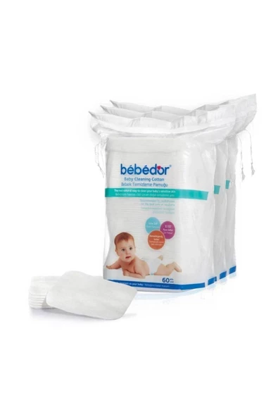 Bebedor Bebek Temizleme Pamuğu 60'lı 3 Paket