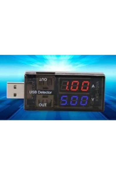 Afzelia Usb Voltmetre, Usb Ampermetre, Usb Akım Ölçer - Çift Usb Çıkışlı - 6