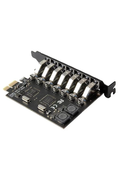 Zilevo 7 Port Usb 3.0 Pci-e Express Kart Hub Çoklayıcı Çoğaltıcı - Resim 4