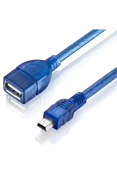 Zilevo 5 Pin Mini Usb Erkek - Usb Dişi Kablo 20cm - Resim 2