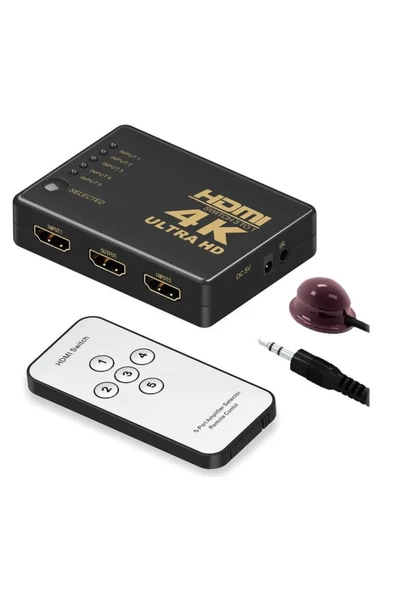 Zilevo 5 Port 3d 4k X 2k Hdmi Switch Splitter Çoklayıcı Dağıtıcı 1080p Ir Kumandalı 1 Giriş 5 Çıkış