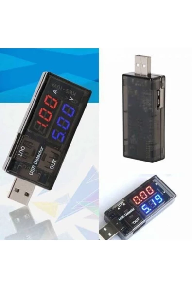 Afzelia Usb Voltmetre, Usb Ampermetre, Usb Akım Ölçer - Çift Usb Çıkışlı - 7