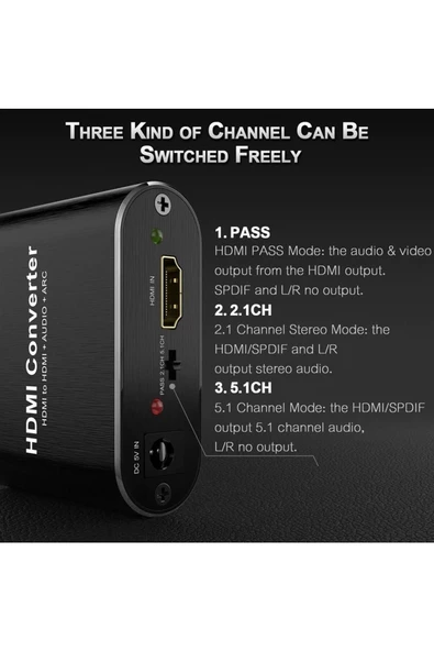 Zilevo Hdmi To Hdmi Optik Stereo 2.0 4k Ayırıcı Çevirici Dönüştürücü Adaptör - Resim 2