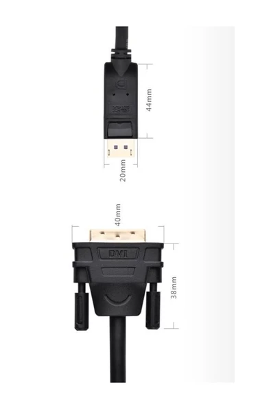 Zilevo Displayport To Dvi Çevirici Dönüştürücü Adaptör Kablosu - Resim 5