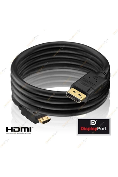 Zilevo Displayport To Hdmi Kablo Ses Görüntü Çevirici Kablo 3 Metre - Resim 5