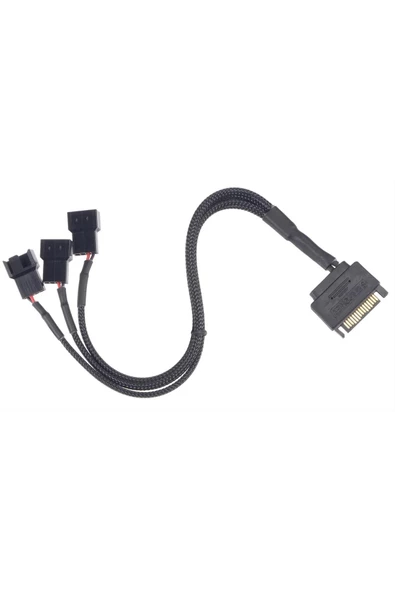 Zilevo Sata Fan Power Kablosu 3 Port Y Pin PWM Çoklayıcı Splitter Fan Kablosu - Resim 2