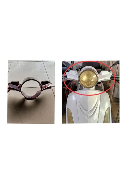 Üç Tekerlekli Elektrikli Motor Far Muhafaza Takımı Yuvarlak Beyaz 2 Parça - 2