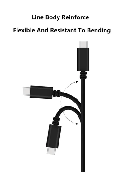 Zilevo Type C To Type C Erkek Erkek Hızlı Şarj Data Kablosu 3 metre - Resim 3