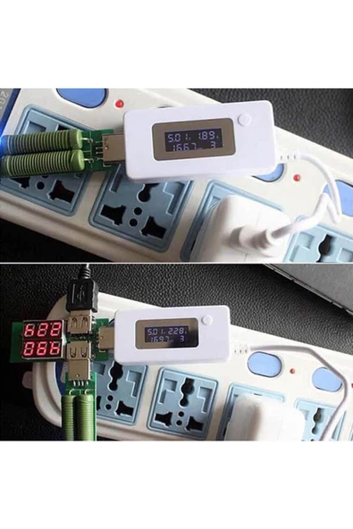 Zilevo Usb Voltmetre Ampermetre Test Cihazı - Dijital Led Göstergeli Usb Volt Amper Ölçer - 2