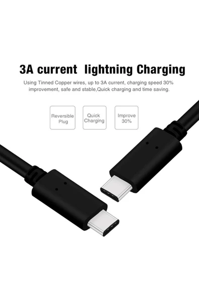 Zilevo Type C To Type C Erkek Erkek Hızlı Şarj Data Kablosu 2 metre ürün görseli 1