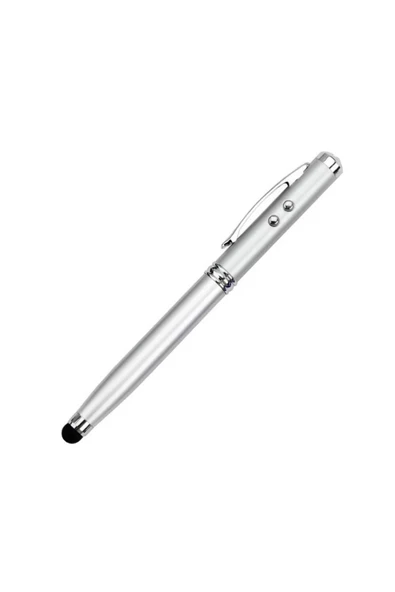 Zilevo Lazer Sunum Kalemi Teleskopik Sunum Çıtası Tükenmez Kalem Stylus Tablet Kalemi Led Işık 5 in 1