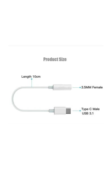 ankacep Xiaomi Mi 8se Type C To 3.5mm Kulaklık Çevirici Dönüştürücü - 3