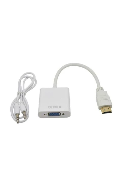 Eye Hdmi To Vga Kablo Çevirici Dönüştürücü Ses Destekli Hdmı - Resim 2