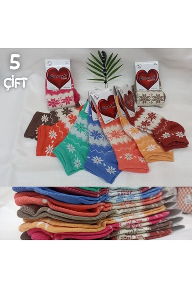 garanti çorap  Yıldız Desenli Bayan Patik 5 li - Resim 2