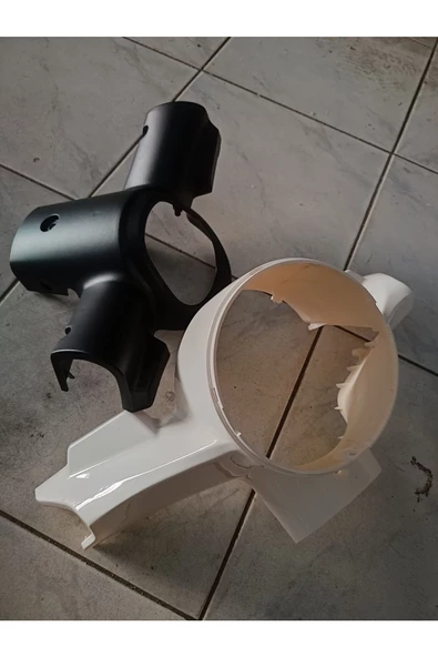 Üç Tekerlekli Elektrikli Motor Far Muhafaza Takımı Yuvarlak Beyaz 2 Parça
