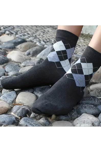Asçelik  Ekose Desen Unisex Çorap 5 li - Resim 4
