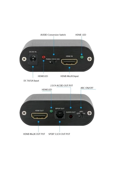 Zilevo Hdmi To Hdmi Optik Stereo 2.0 4k Ayırıcı Çevirici Dönüştürücü Adaptör - Resim 3