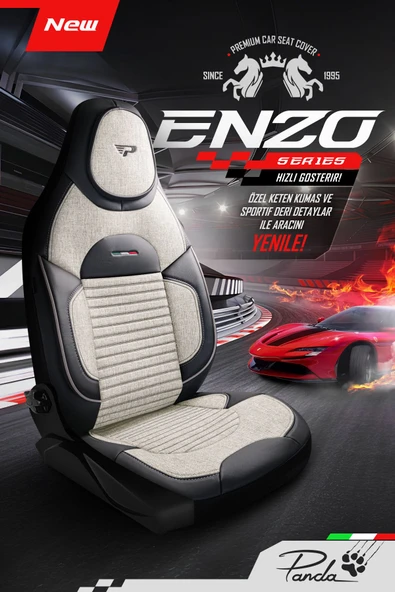 Panda Kılıf Panda Enzo Serisi Keten Kumaş Oto Koltuk Kılıfı - Tam Set - Resim 10