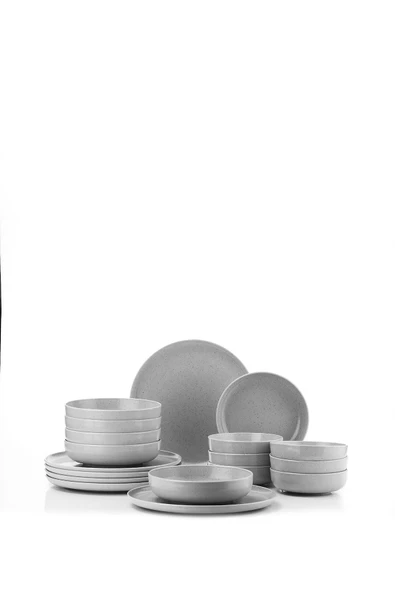 Kütahya Moderna 18 Parça 6 Kişilik Yemek Takımı Gri - 3