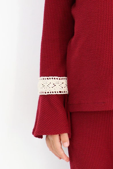 Kız Çocuk Arya Bordo Alt Üst Eşofman Takım - 2