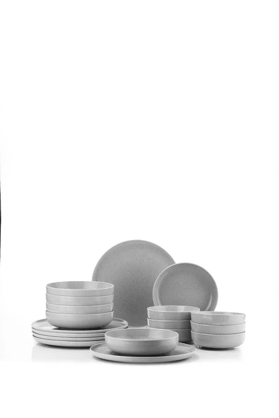 Kütahya Moderna 18 Parça 6 Kişilik Yemek Takımı Gri - 6