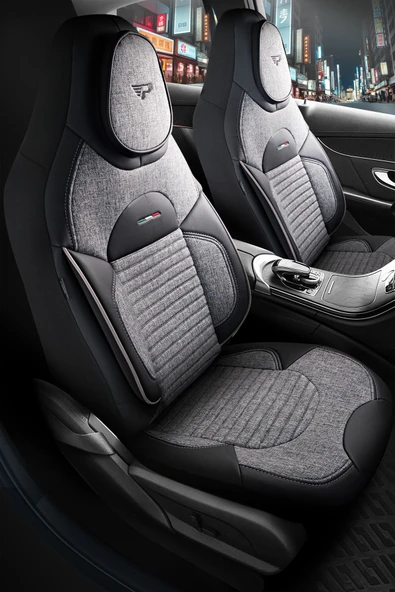 Panda Kılıf Panda Enzo Serisi Keten Kumaş Oto Koltuk Kılıfı - Tam Set - Resim 5