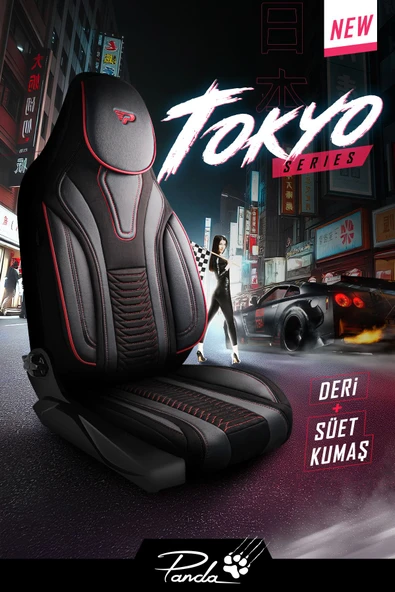 Panda Kılıf PANDA TOKYO SERİSİ SÜET VE DERİ KUMAŞ LÜKS OTO KOLTUK KILIFI - TAM SET - 4