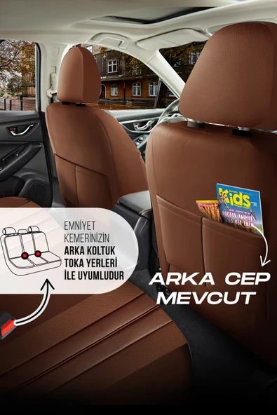 Panda Kılıf PANDA CARLONE SERİSİ FUL DERİ OTO KOLTUK KILIFI - TAM SETUyumlu - Resim 6