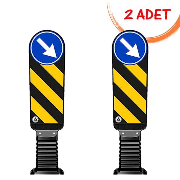 Refüj Başı Dubası Esnek Refüj Başı Tabelası Plastik Refüj Ayırıcı 90 cm Evelux (200mm) 2 ADET