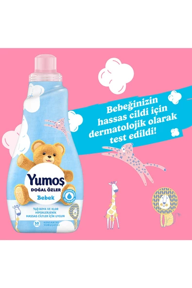 Yumoş Doğal Özler Konsantre Çamaşır Yumuşatıcısı Bebek 1200 ml x3 - 3