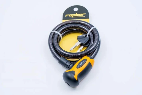 Raptor Anahtarlı Spiral Kilit 12 x 120cm Bisiklet Motosiklet Scooter Güvenlik Kilidi - Resim 2
