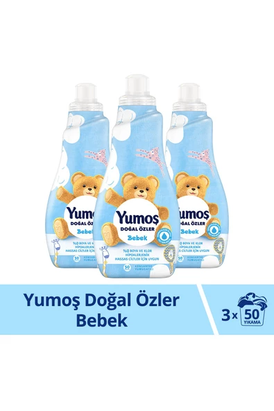 Yumoş Doğal Özler Konsantre Çamaşır Yumuşatıcısı Bebek 1200 ml x3