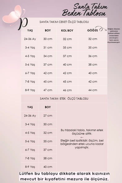 Kız Çocuk Santa Siyah Beyaz Ekose Alt Üst Etek Ceket Kepli Takım TKM-0171.05 - 3