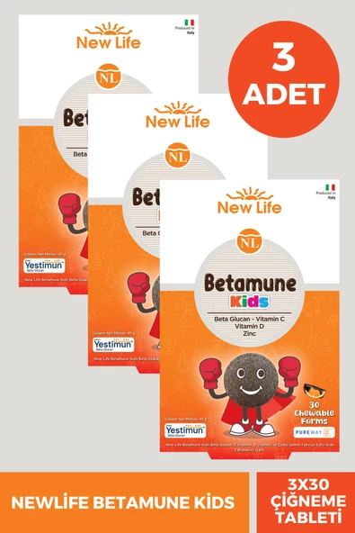 New Life Betamune Kids 30 Yumuşak Kapsül 3 Adet